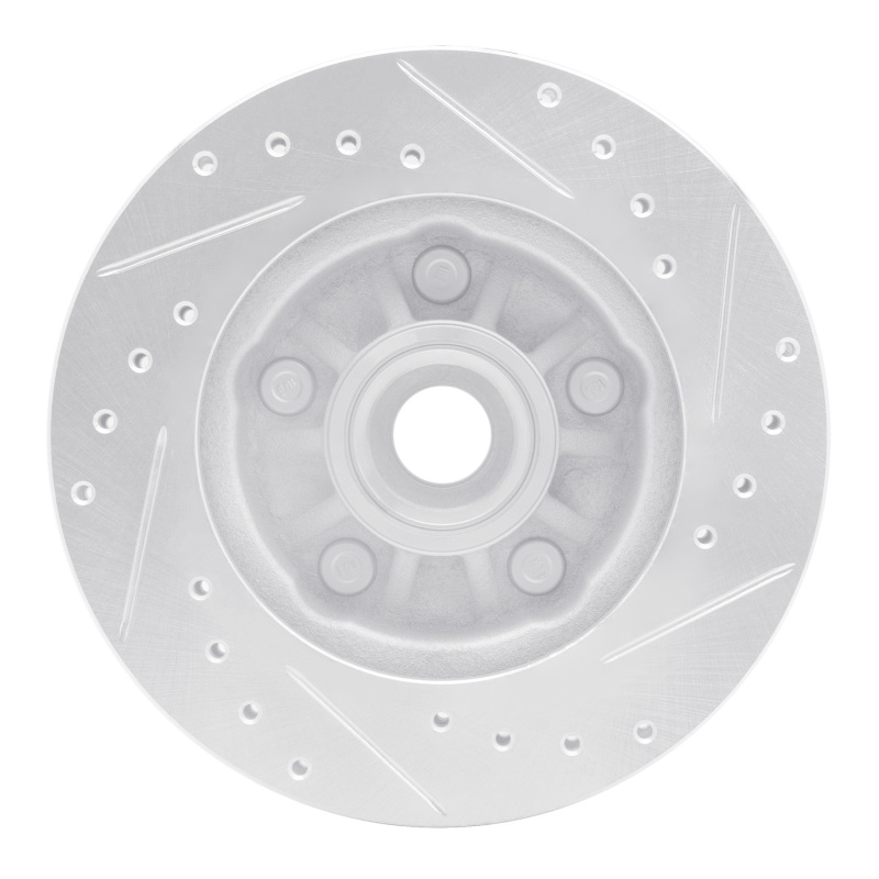 Ford Ranger Brake Rotor (1) - Front Left - R1 Concepts - Drilled & Slotted - Silver - `98-`02